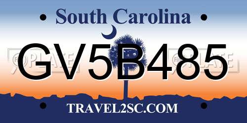 GV5B485 South Carolina License Plate