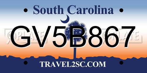 GV5B867 South Carolina License Plate