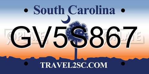 GV5S867 South Carolina License Plate