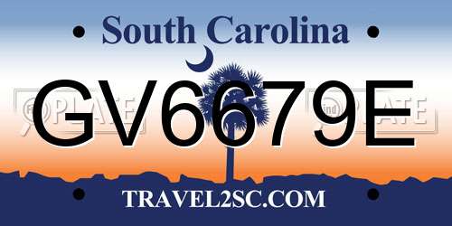 GV6679E South Carolina License Plate
