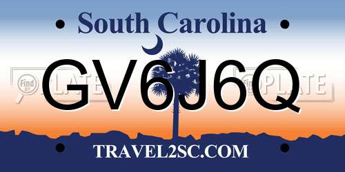 GV6J6Q South Carolina License Plate