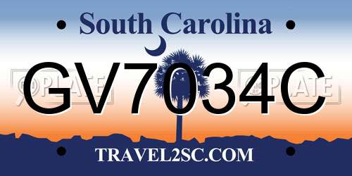 GV7034C South Carolina License Plate