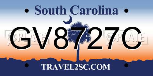 GV8727C South Carolina License Plate
