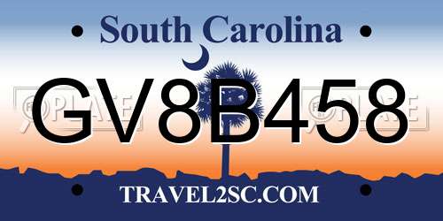 GV8B458 South Carolina License Plate