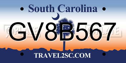 GV8B567 South Carolina License Plate