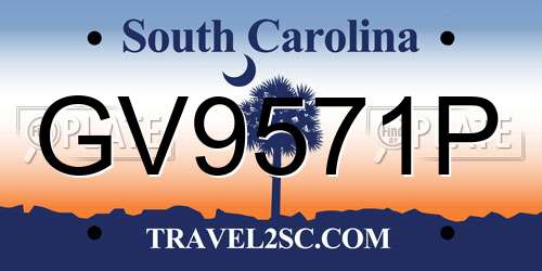 GV9571P South Carolina License Plate