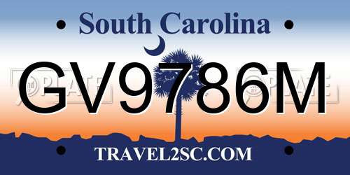 GV9786M South Carolina License Plate