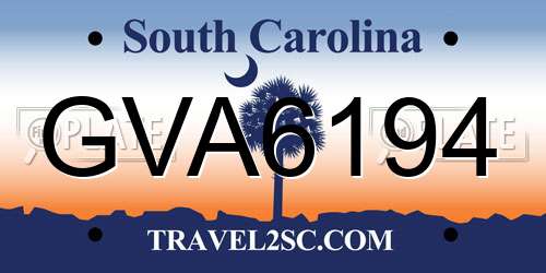GVA6194 South Carolina License Plate