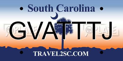 GVATTTJ South Carolina License Plate