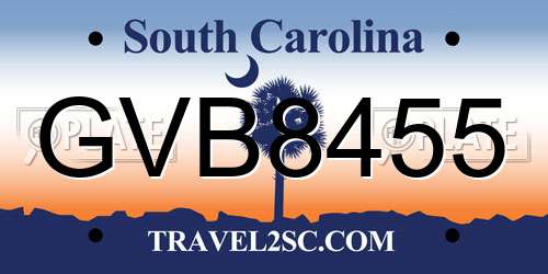 GVB8455 South Carolina License Plate