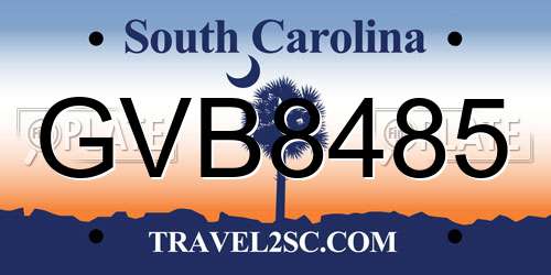 GVB8485 South Carolina License Plate