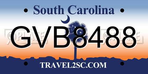GVB8488 South Carolina License Plate