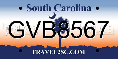 GVB8567 South Carolina License Plate