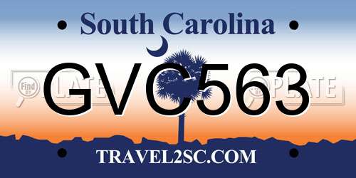 GVC563 South Carolina License Plate
