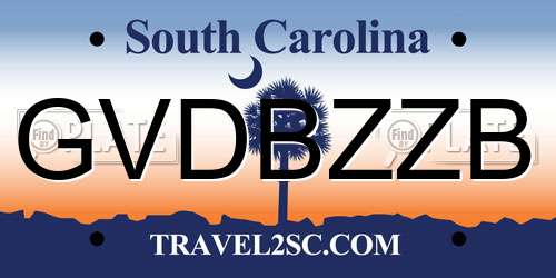 GVDBZZB South Carolina License Plate