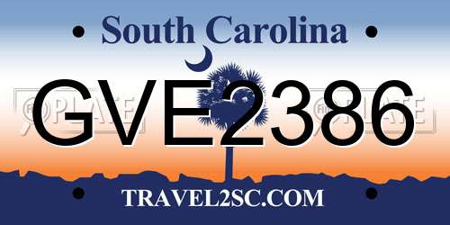 GVE2386 South Carolina License Plate