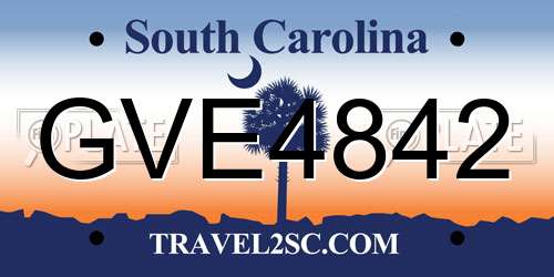 GVE4842 South Carolina License Plate