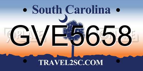 GVE5658 South Carolina License Plate