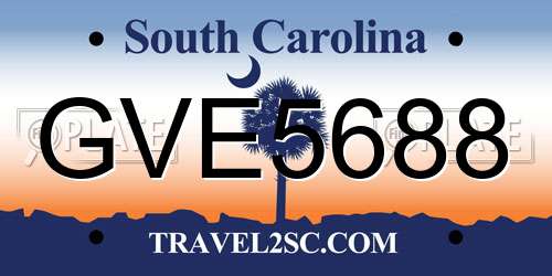 GVE5688 South Carolina License Plate