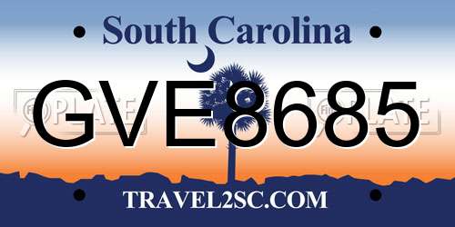 GVE8685 South Carolina License Plate