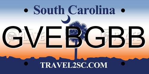 GVEBGBB South Carolina License Plate