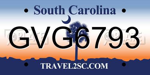 GVG6793 South Carolina License Plate