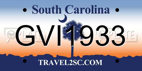 GVI1933 South Carolina License Plate