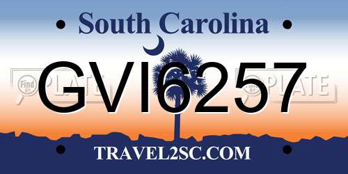 GVI6257 South Carolina License Plate