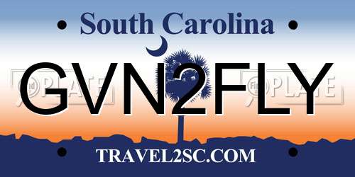 GVN2FLY South Carolina License Plate