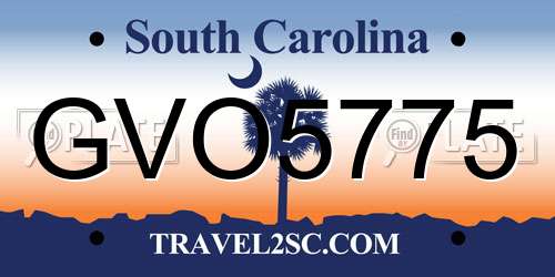 GVO5775 South Carolina License Plate