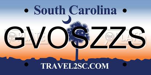 GVOSZZS South Carolina License Plate