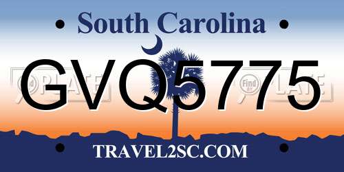 GVQ5775 South Carolina License Plate