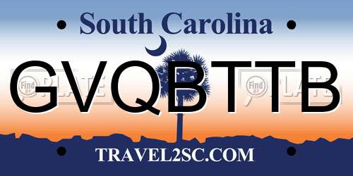 GVQBTTB South Carolina License Plate