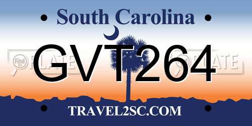 GVT264 South Carolina License Plate