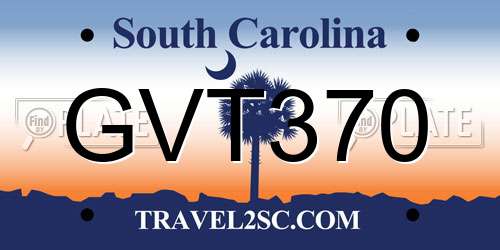 GVT370 South Carolina License Plate