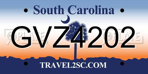 GVZ4202 South Carolina License Plate