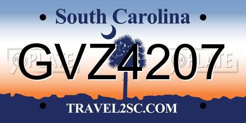 GVZ4207 South Carolina License Plate