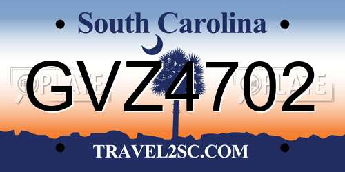 GVZ4702 South Carolina License Plate
