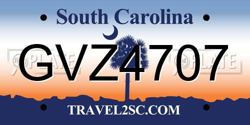 GVZ4707 South Carolina License Plate
