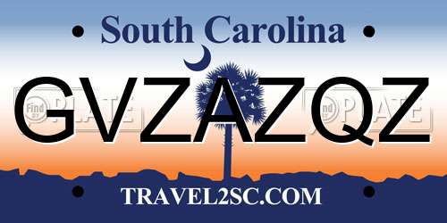 GVZAZQZ South Carolina License Plate