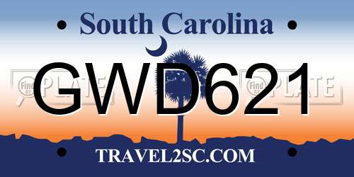 GWD621 South Carolina License Plate