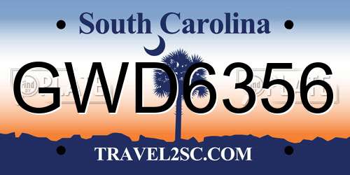 GWD6356 South Carolina License Plate