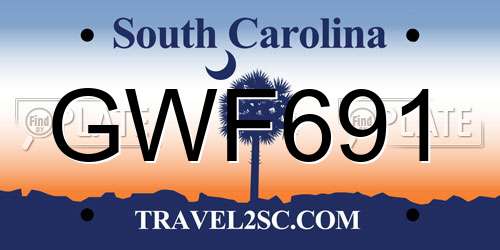 GWF691 South Carolina License Plate