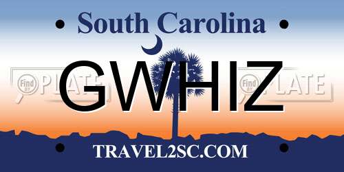 GWHIZ South Carolina License Plate