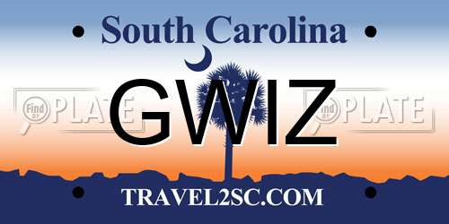 GWIZ South Carolina License Plate