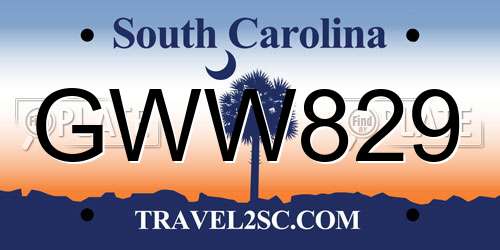 GWW829 South Carolina License Plate