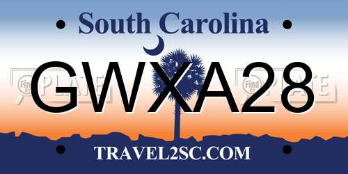 GWXA28 South Carolina License Plate