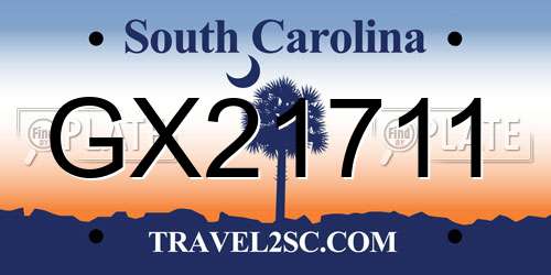 GX21711 South Carolina License Plate