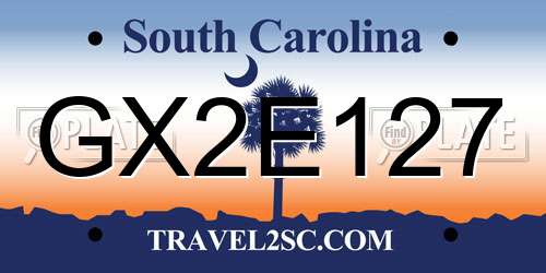 GX2E127 South Carolina License Plate