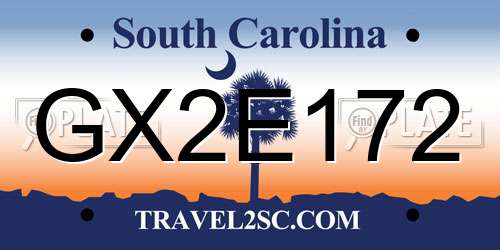 GX2E172 South Carolina License Plate